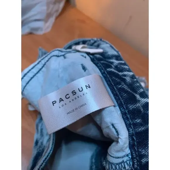 Pacsun High Rise Festival Jean Shorts Size 24 Lace up Front - Picture 5 of 10